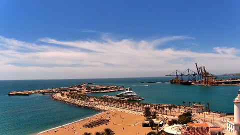 Malaga paplūdimio tiesioginė kamera tiesioginės kameros peržiūra